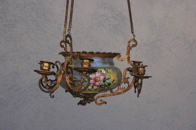 photo furniture Hanging Chandelier In Painted Bronze