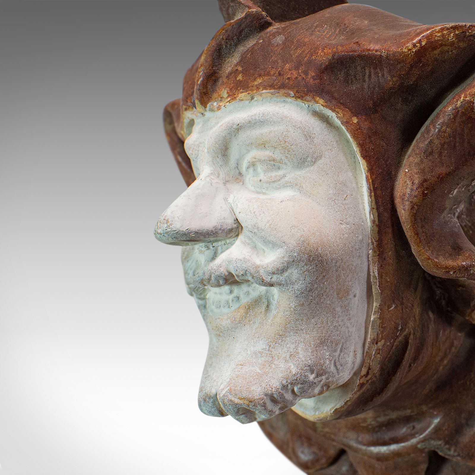 Antique Candle Holder, Continental Masque, Matchstick, Court Jester, Victorian photo vintage