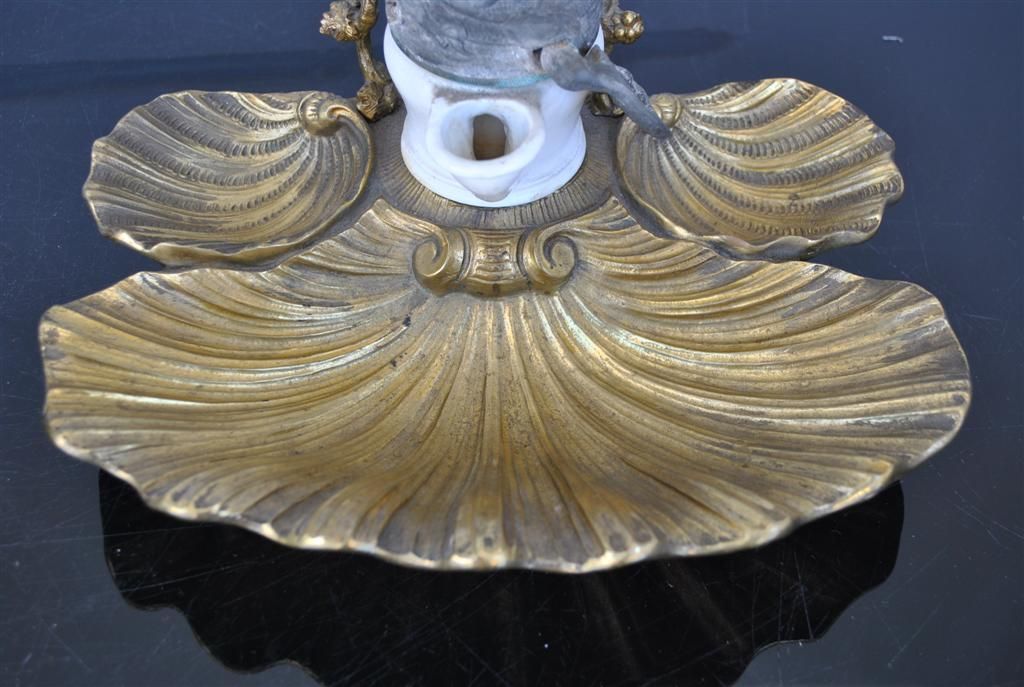 Inkwell In Gilded Bronze Shell Saint Jacques Xi Xth photo buy