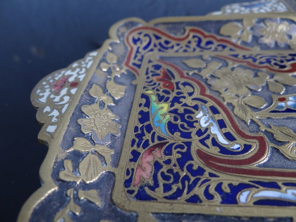 Inkwell In Bronze And Cloisonné Of Paris Napoleon III photo vinterior