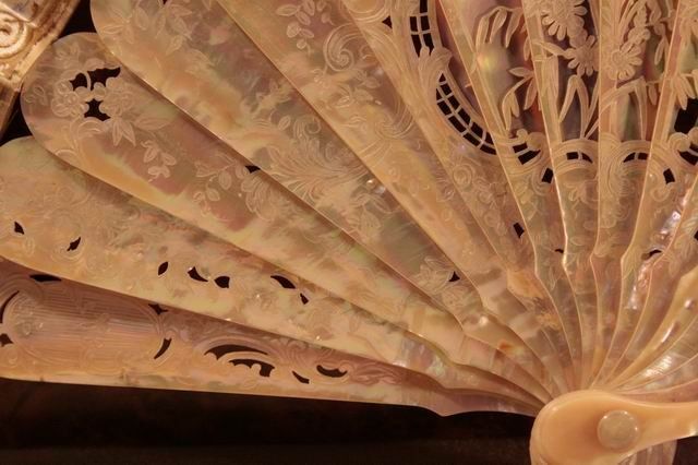 Mother Of Pearl And Painted Silk Fan, Xi Xth Century photo buy