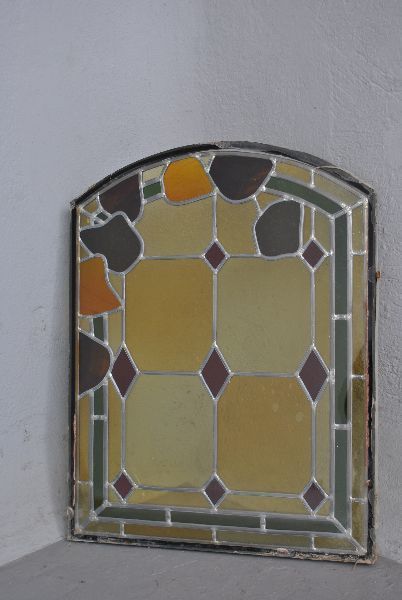 Stained Glass Window With Geometric Shapes Birds photo 338.0
