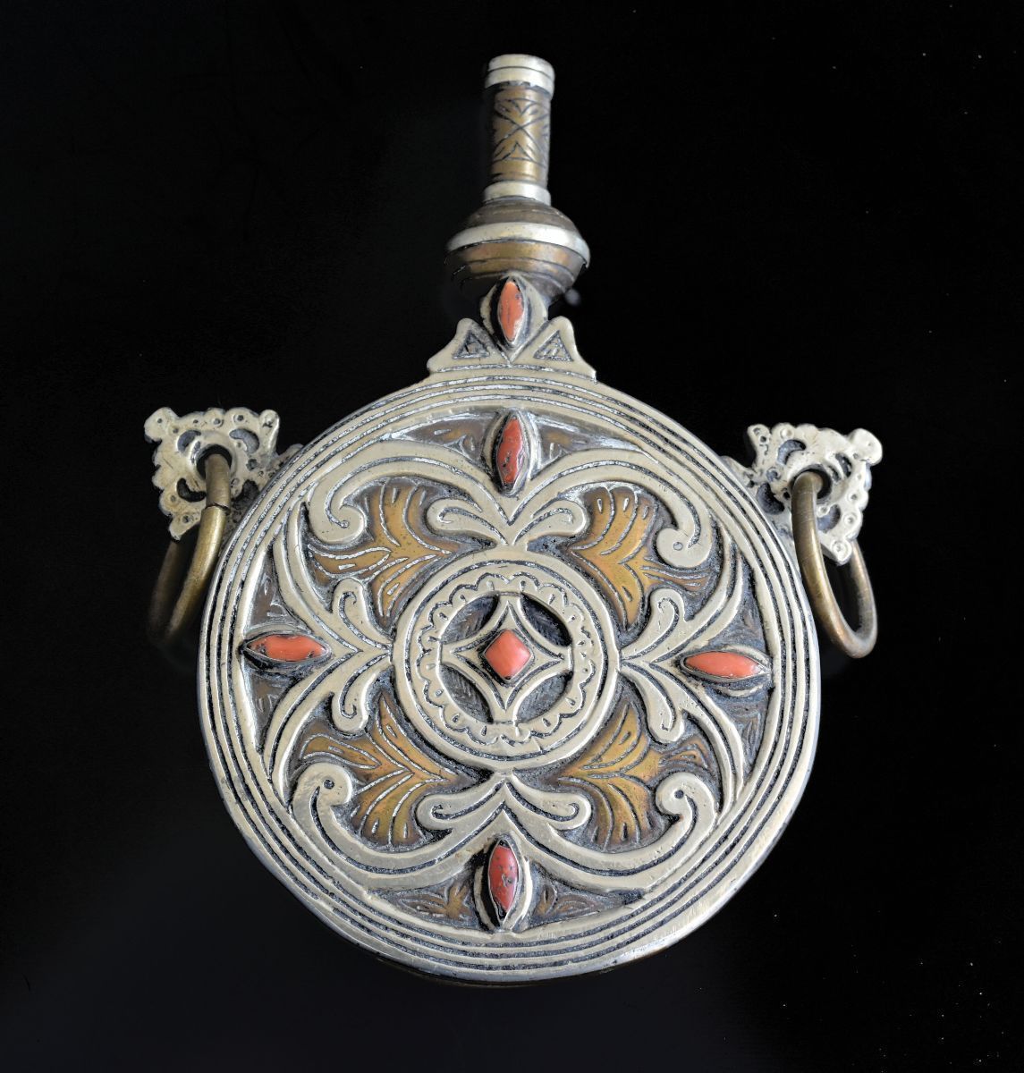 Militaria   Powdered Brass Pear Repoussé Oriental