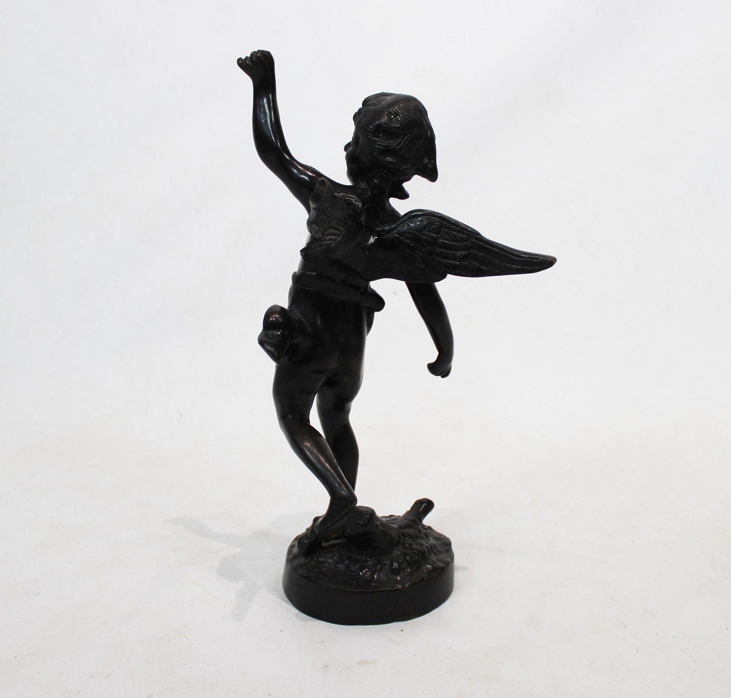 Italian Sculpture Of Patinated Bronze Angel Motifs From 1930s. photo for sale