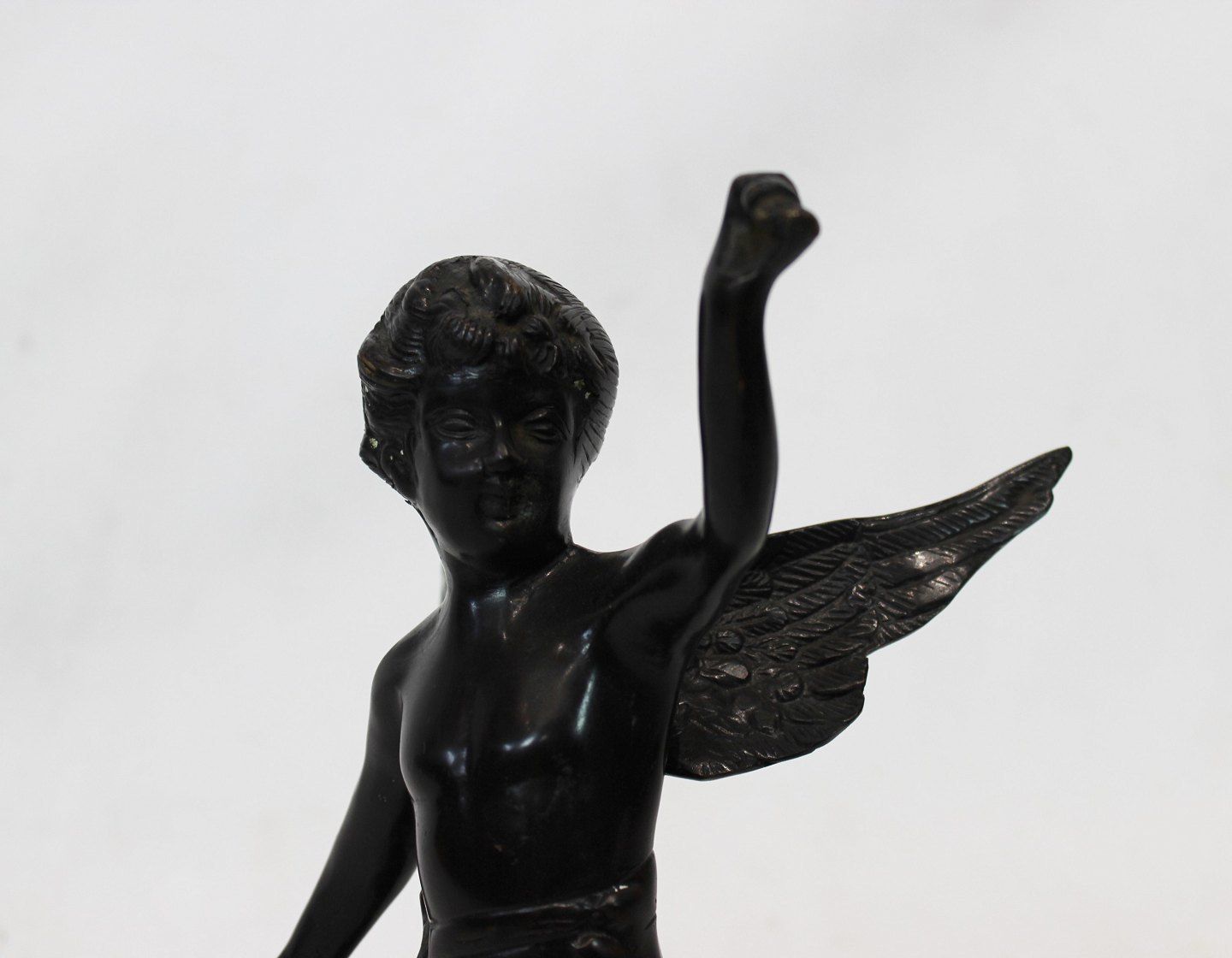 Italian Sculpture Of Patinated Bronze Angel Motifs From 1930s. photo Home Decor