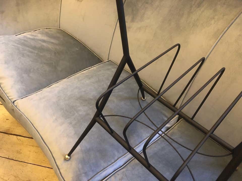 Mid Century Modern Metal And Brass Italian Magazine Rack, Circa 1950 photo buy