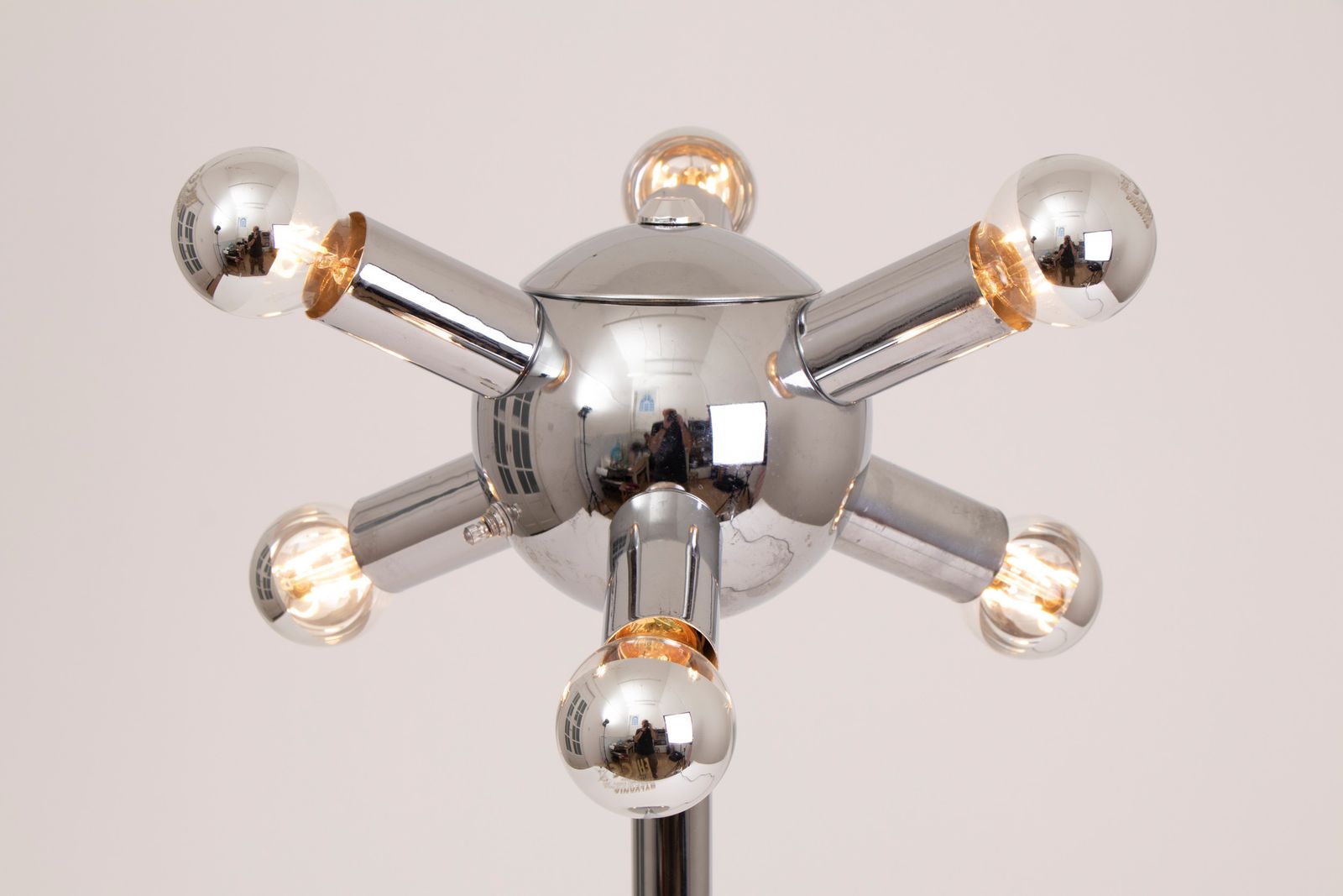 American Midcentury Space Age Chrome Sputnik Table Lamp By Underwriters Laboratories C.1960 photo buy