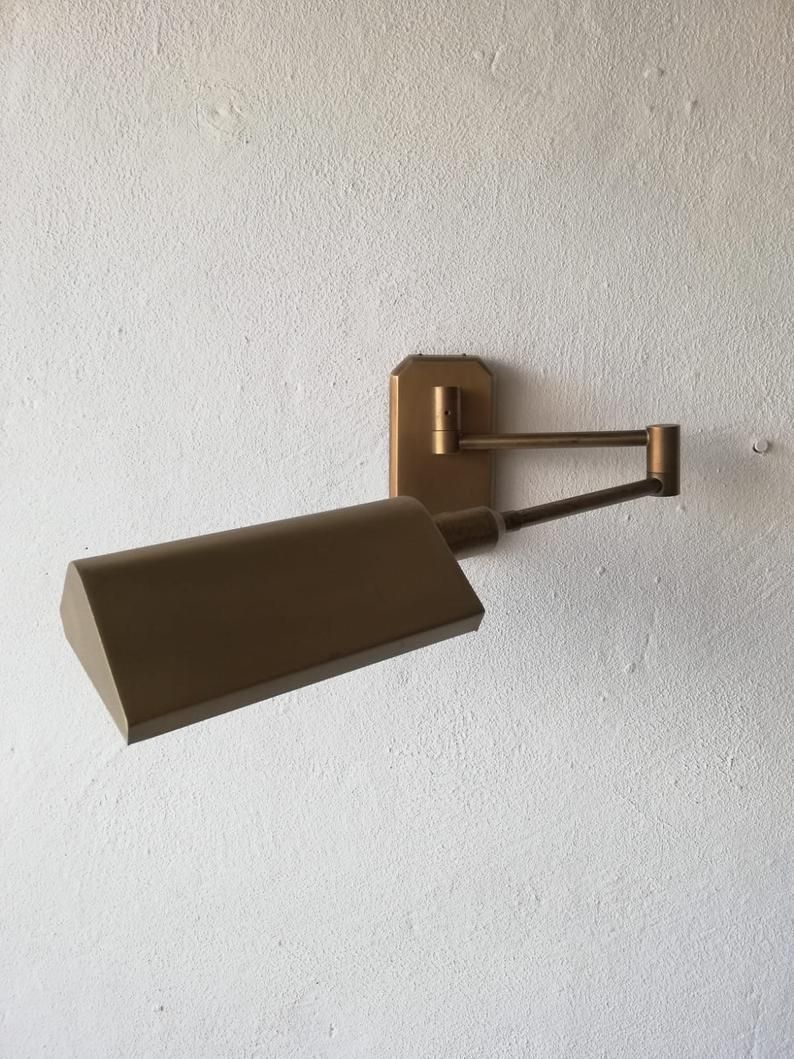 70s Full Brass   Metal 2 Adjustable Joint Wall Sconce By Form Leuchte