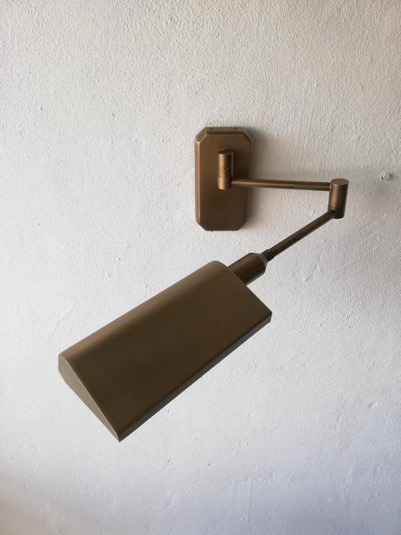 70s Full Brass   Metal 2 Adjustable Joint Wall Sconce By Form Leuchte photo 271.56