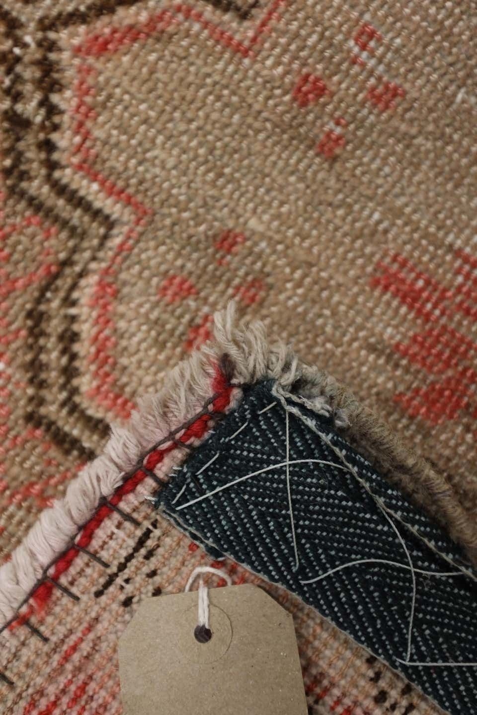 Rust Traditional Antique Handmade Khotan Rug, Pink Wool Central Area Rug Sale photo for sale