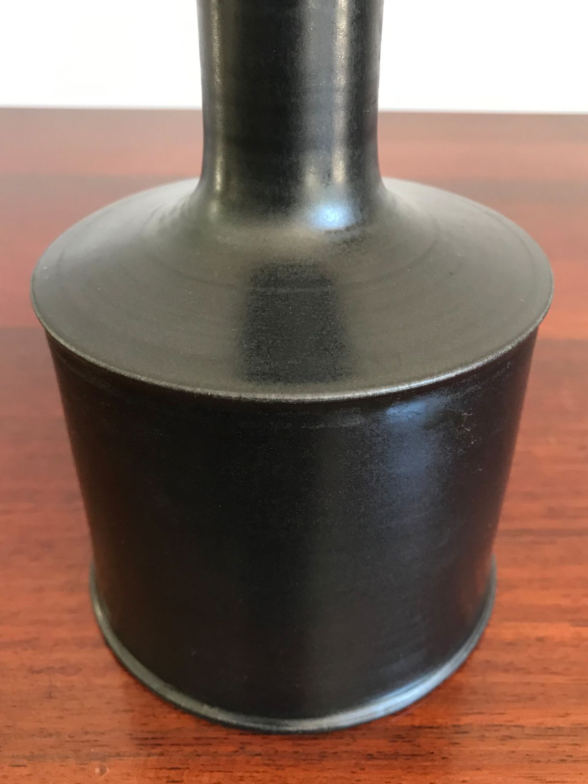 Franco Bucci Italian Black Ceramic Vase, 1970 photo 648.0