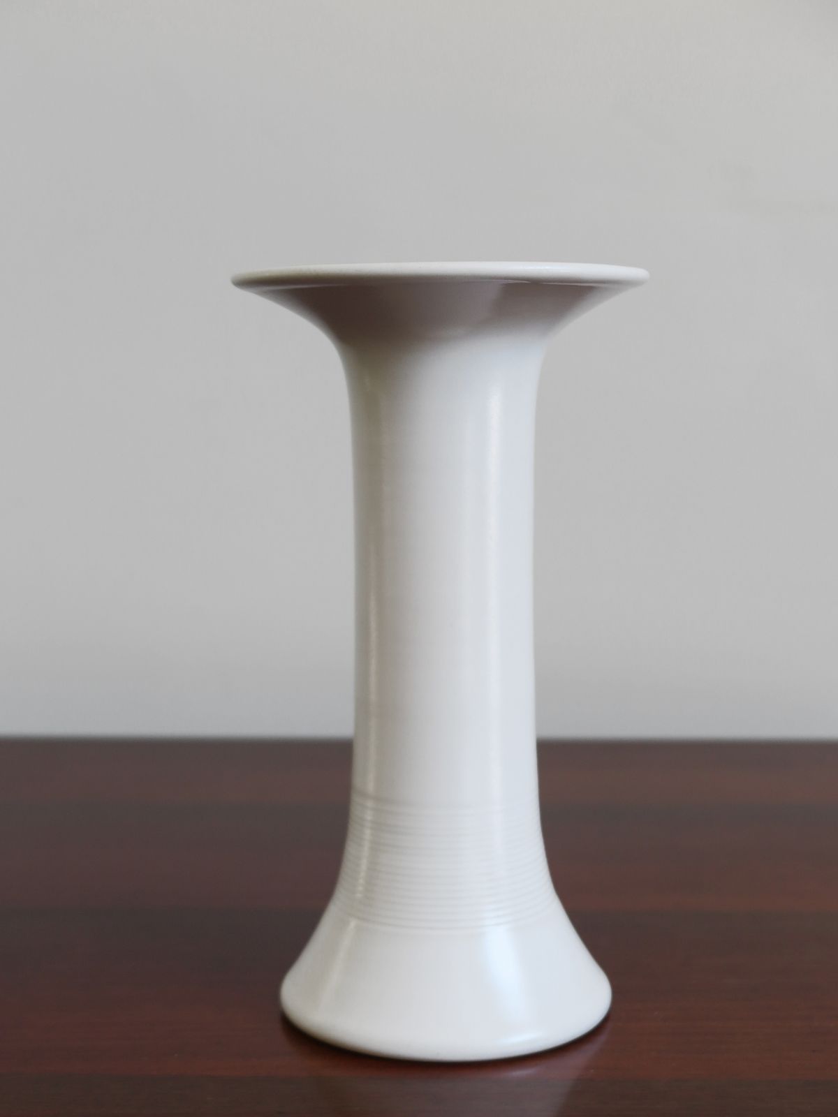 Italian White Ceramic Vase By Franco Bucci, Pesaro, Italy, 1970s