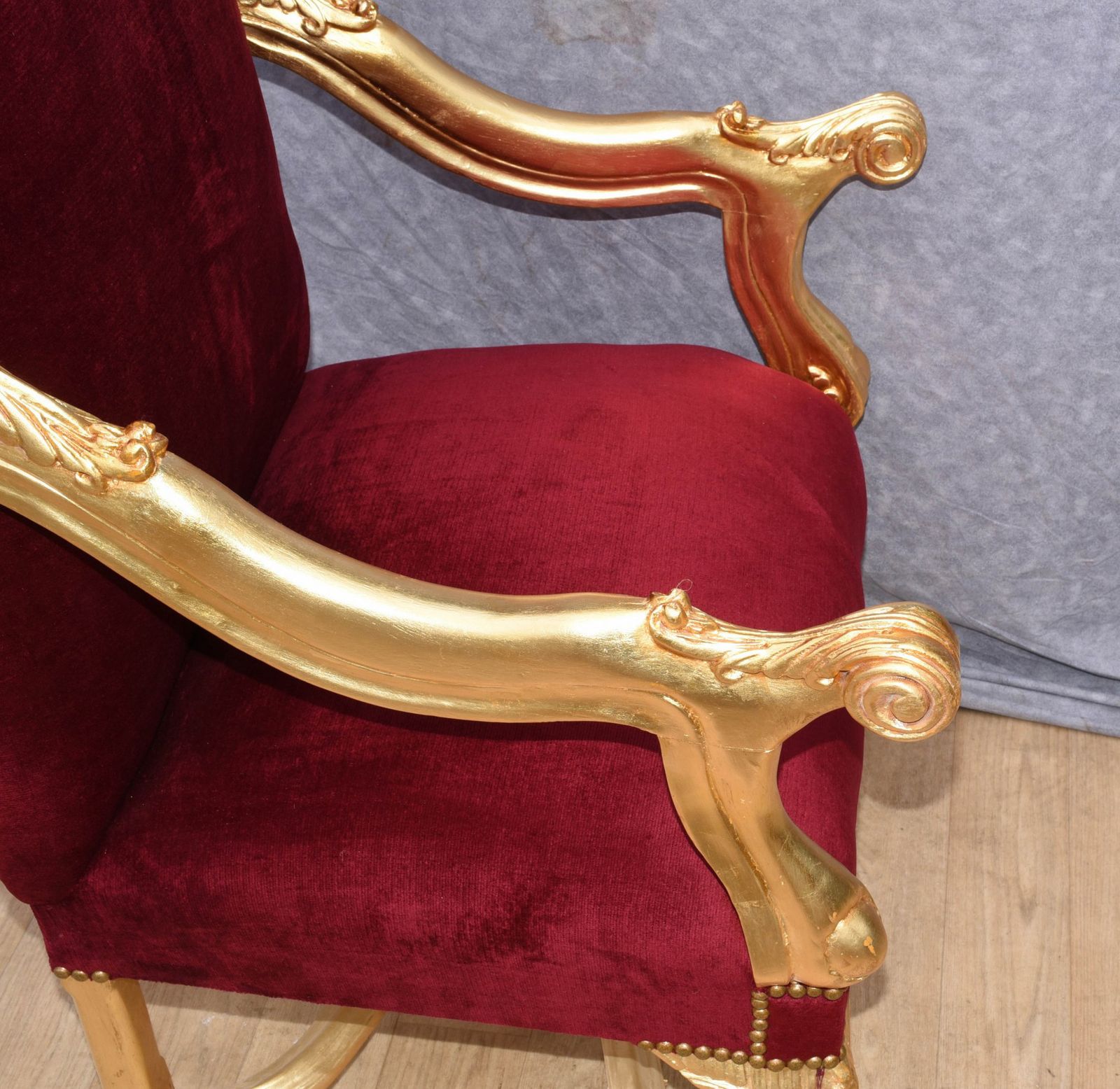 Gilt French Arm Chairs   Empire Chair Fautueils Seat photo vinterior