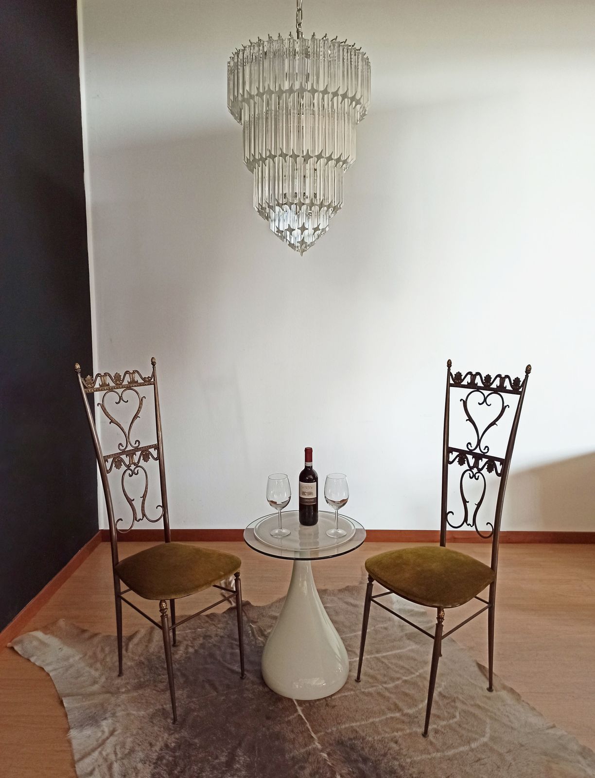 Murano Glass Chandelier    112 Trasparent Quadriedri photo furniture