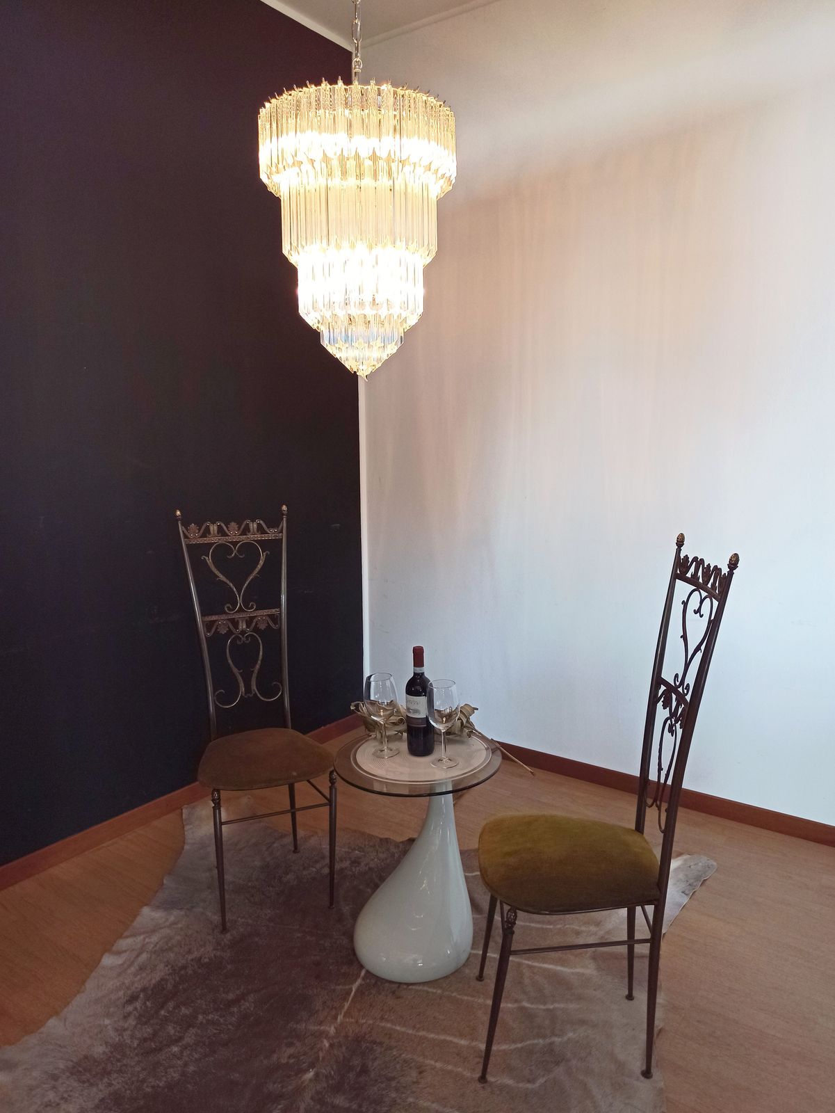 photo furniture Murano Glass Chandelier    112 Trasparent Quadriedri