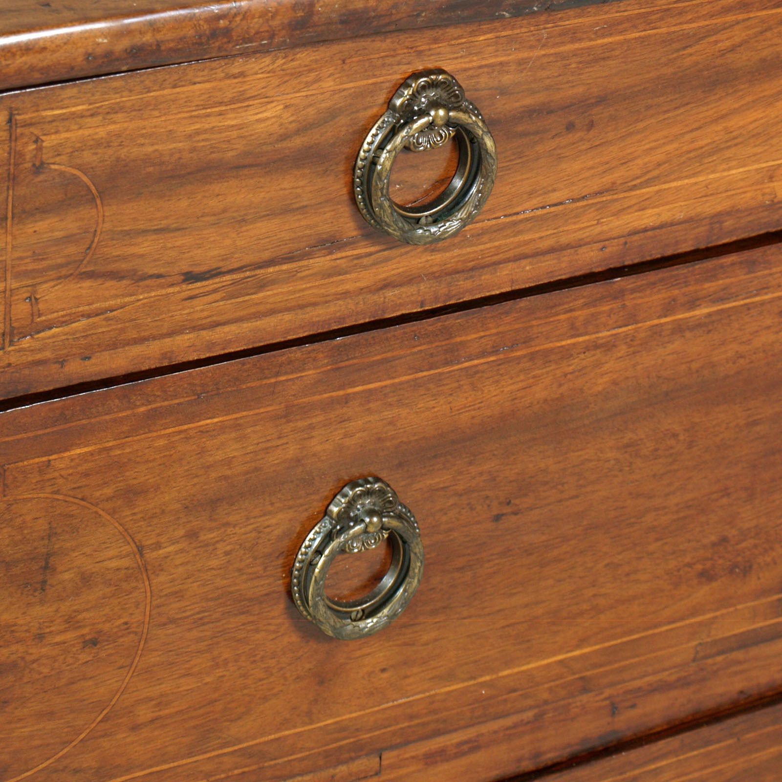 17th Century Lombard Piedmont Area, Chest Of Drawers, Commode,  Inlaid Walnut Wax Polished photo 12896.0