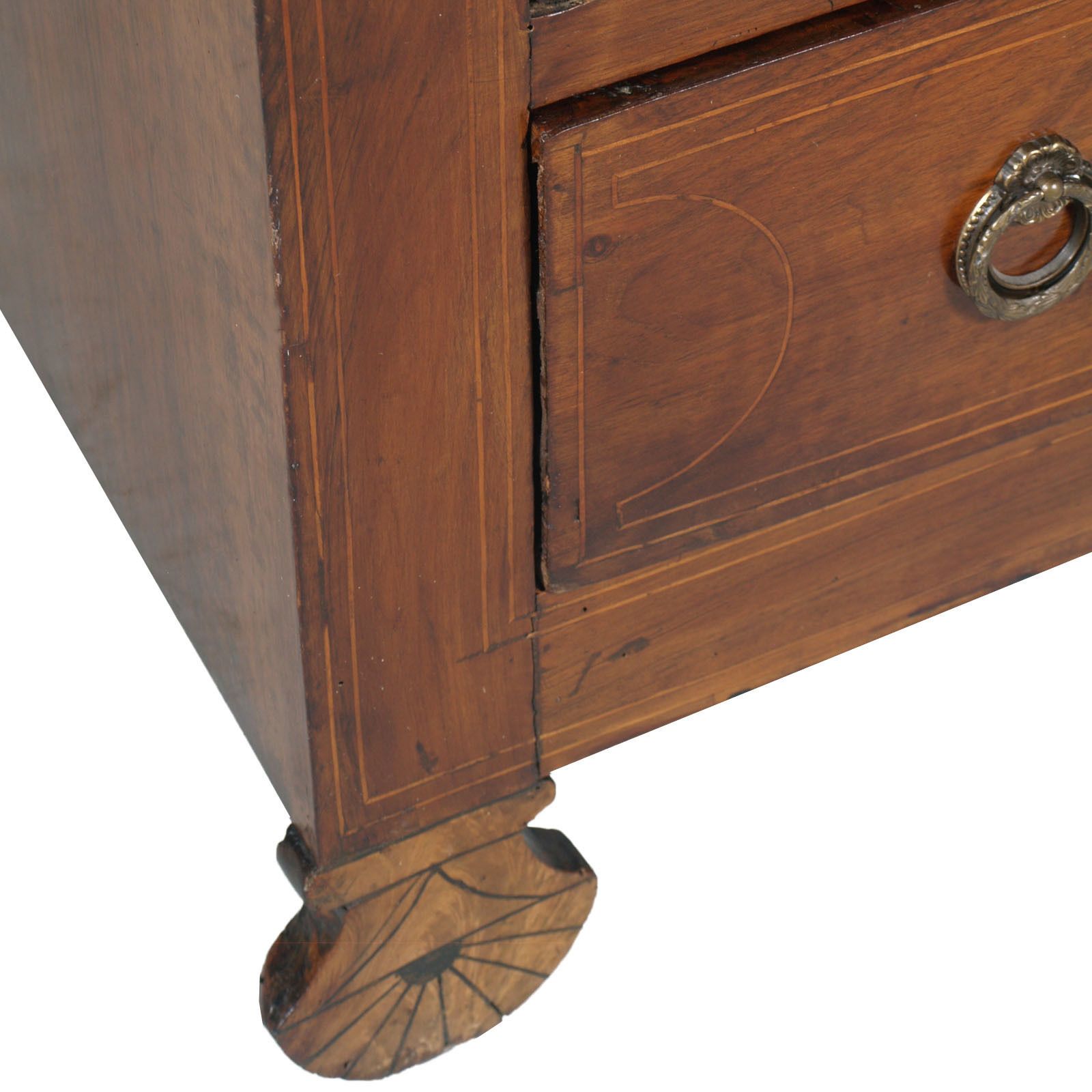 17th Century Lombard Piedmont Area, Chest Of Drawers, Commode,  Inlaid Walnut Wax Polished photo vinterior