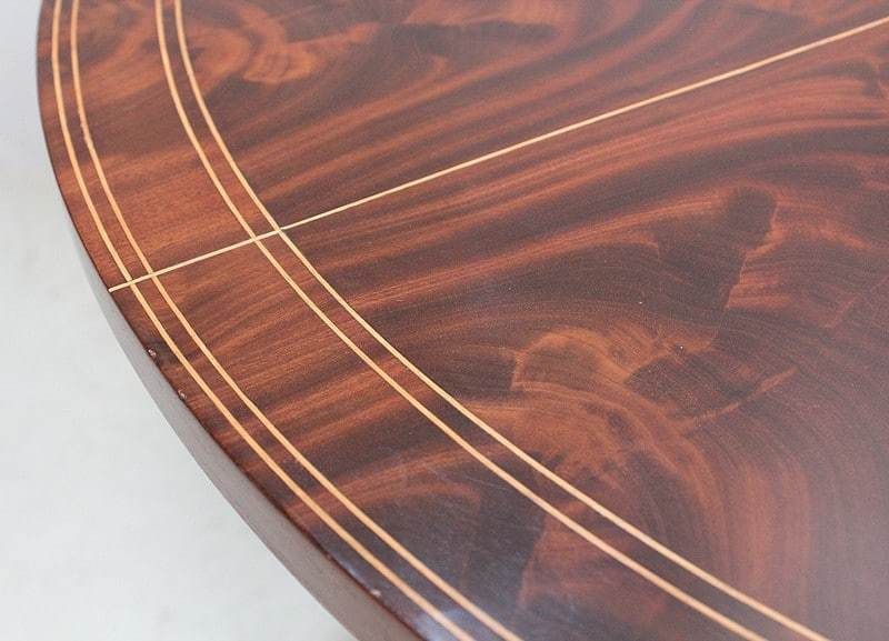 3193.0 Burr Mahogany Veneer And Marquetry Pedestal Table, Charles X Period   Early 19th Century photo