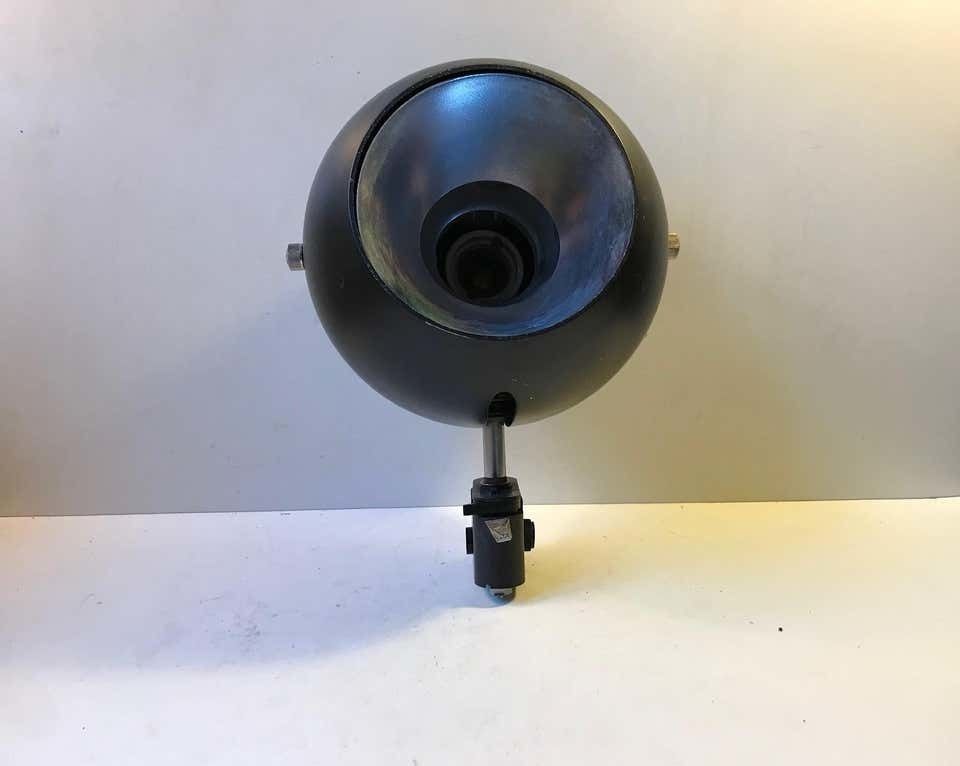 Louis Poulsen Black Space Age Ball Wall Sconce, Denmark 1970s photo Lighting