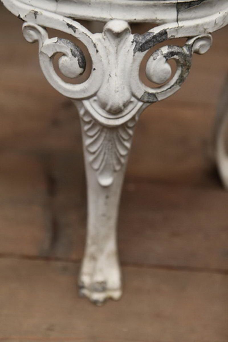 Pair Of Cast Aluminium Garden Chairs With Original Paint photo vinterior