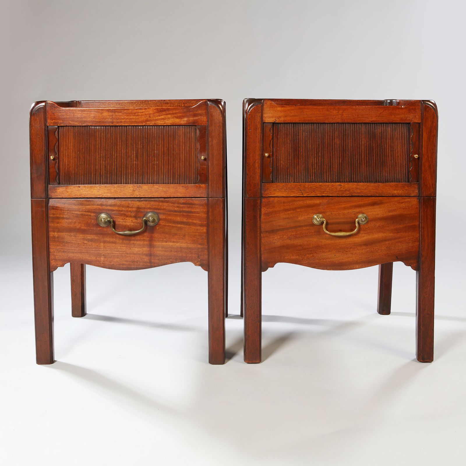 Pair Of George III Period Tray Top Mahogany Bedside Cabinets photo 8500.0
