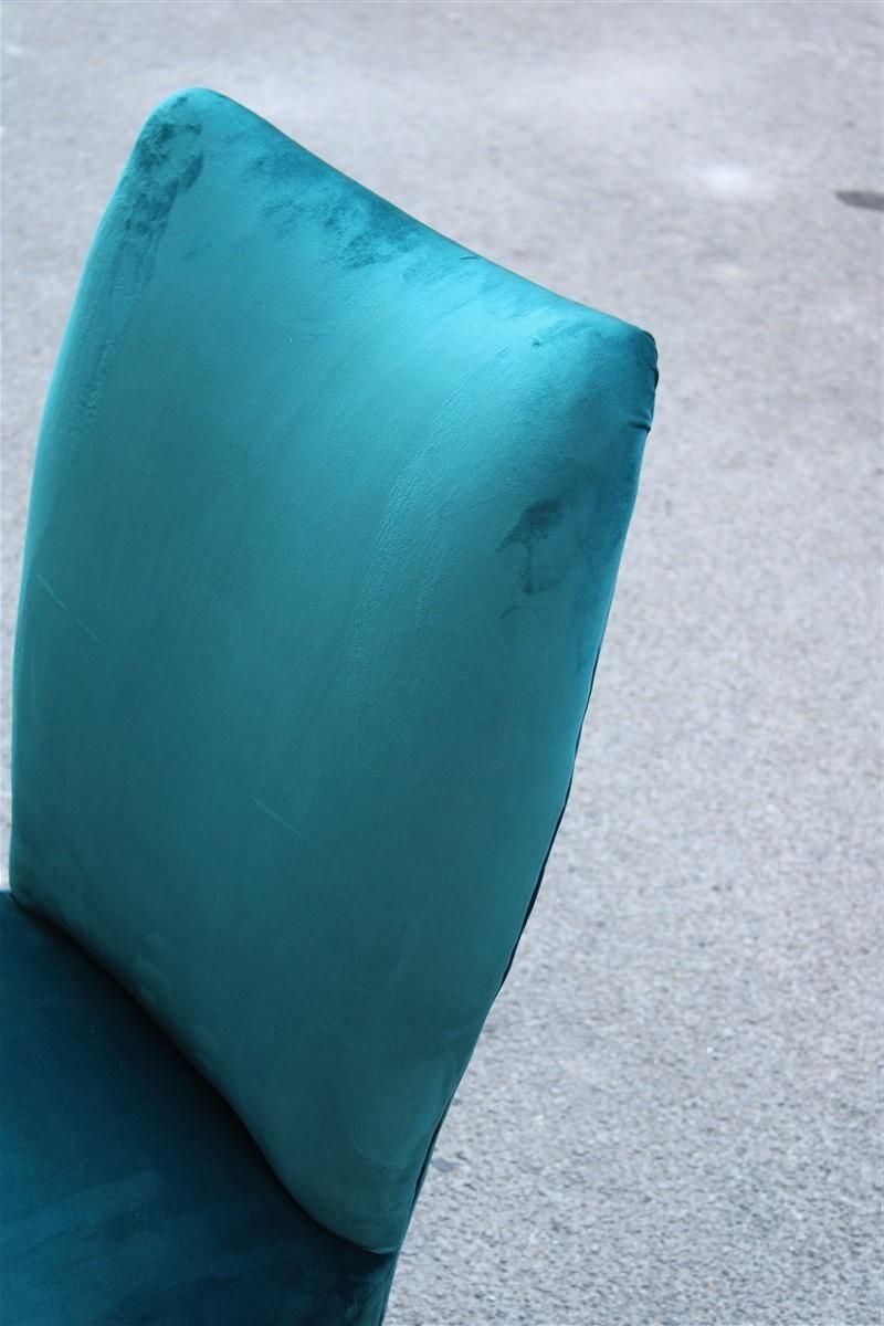 Room Set Pair Of Chairs Green Velvet Ashwood Italian Design Midcentury, 1950s photo Furniture