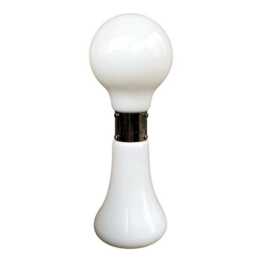 Space Age White Murano Glass Birillo Floor Lamp By Carlo Nason For Mazzega, 1964