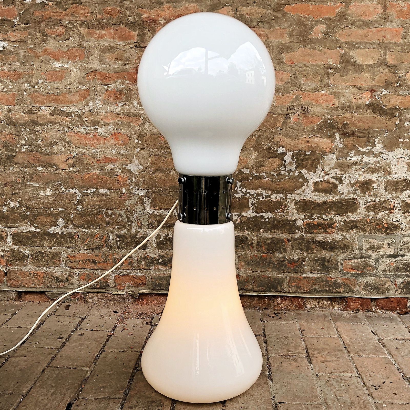 photo buy Space Age White Murano Glass Birillo Floor Lamp By Carlo Nason For Mazzega, 1964