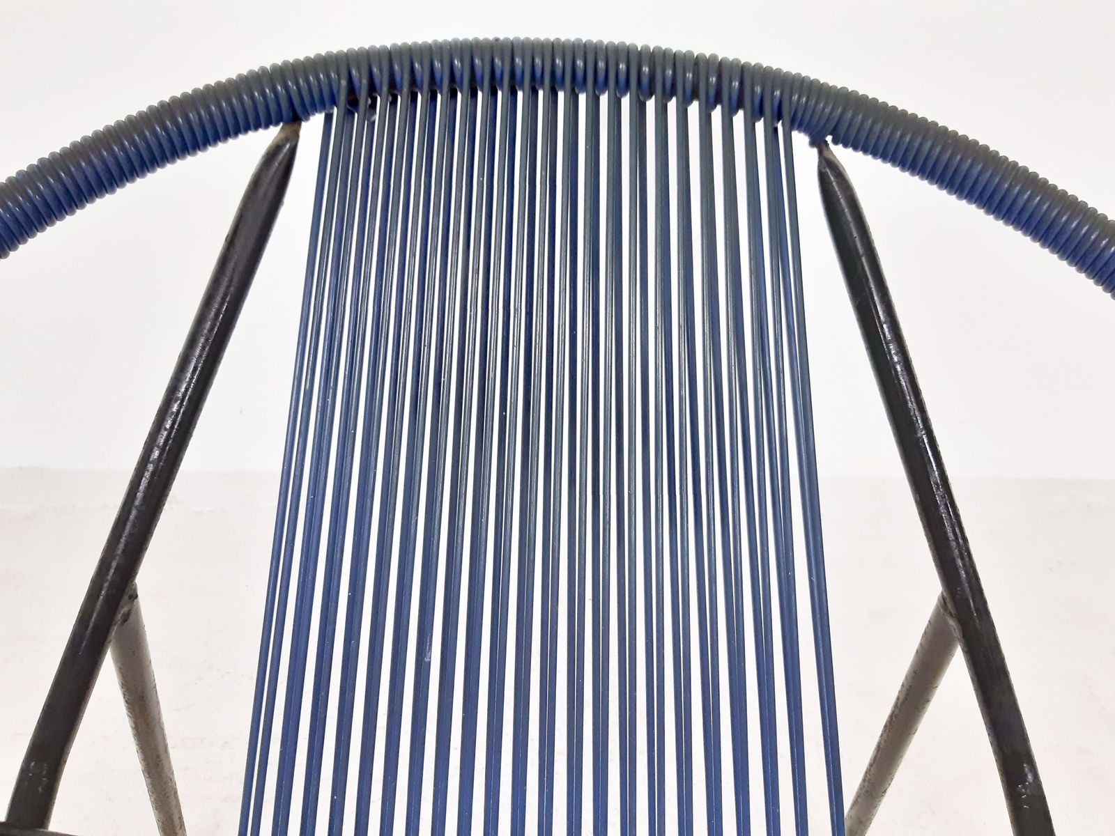 Mid Century Plastic Thread Outdoor Club Chair photo vintage
