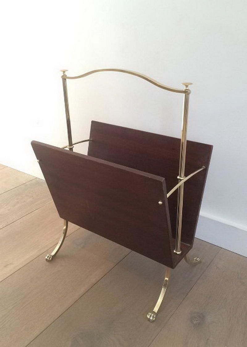 Maison Jansen. Magazine Rack With Claw Feet. Circa 1940 photo furniture