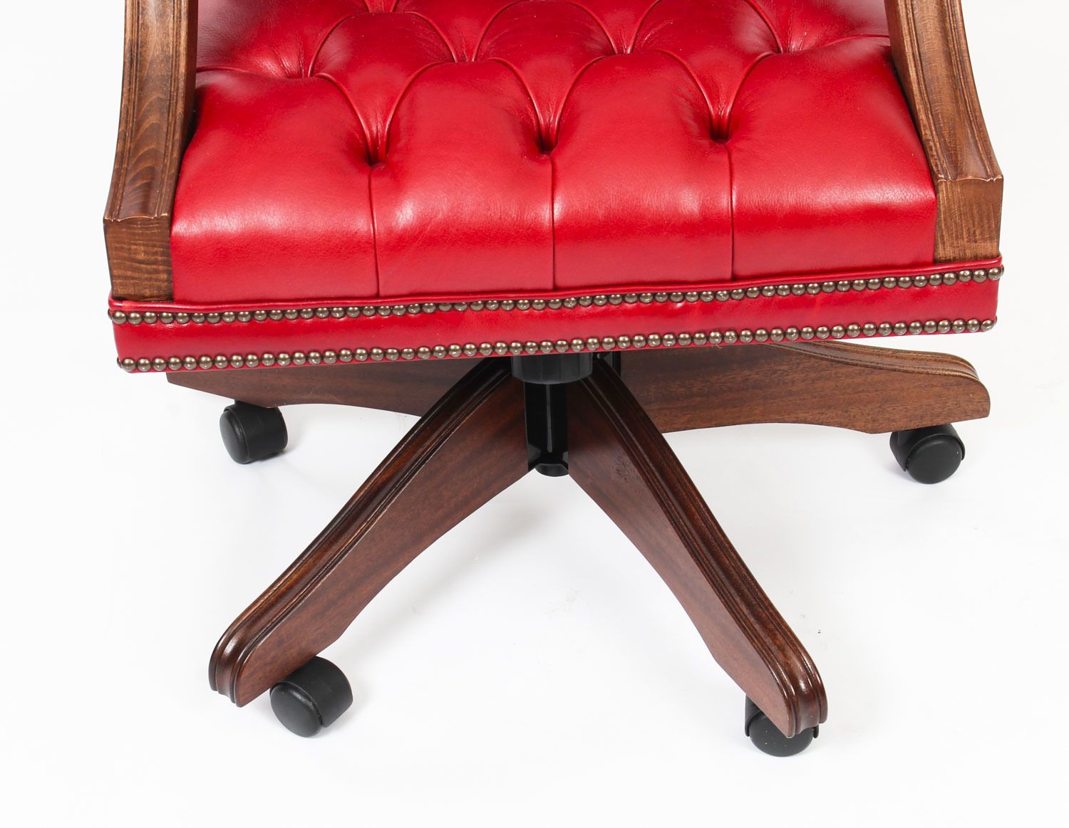 Bespoke English Handmade Gainsborough Leather Desk Chair Gamay photo vintage
