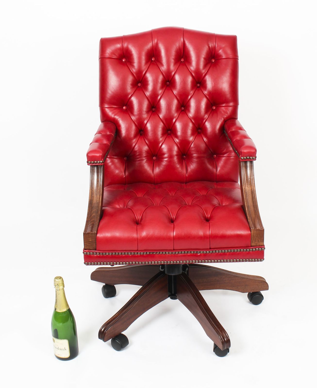 Furniture Bespoke English Handmade Gainsborough Leather Desk Chair Gamay photo