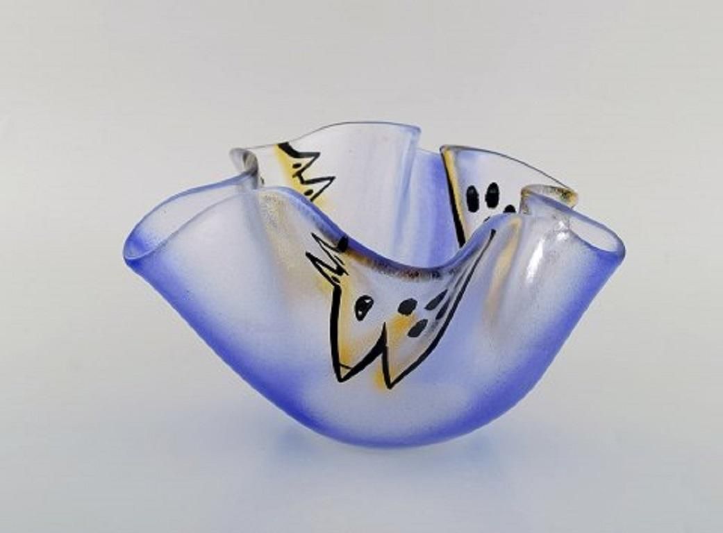 Ulrica Hydman Vallien For Kosta Boda, Bowl In Mouth Blown Art Glass photo for sale