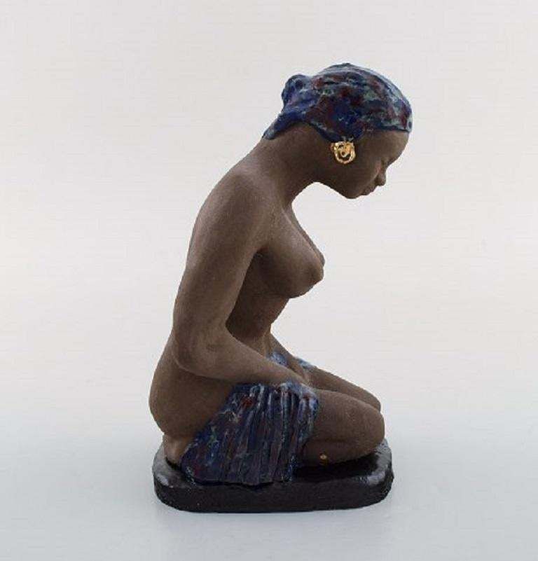 Bengt Wall, Sweden, Balinese Girl In Raw And Glazed Ceramics, 1950s photo Home Decor