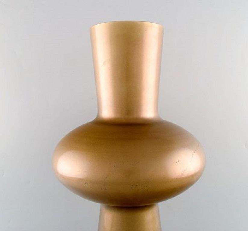 Large Art Glass Vase With Gold Decoration, Scandinavian Design, Circa 1970s photo furniture