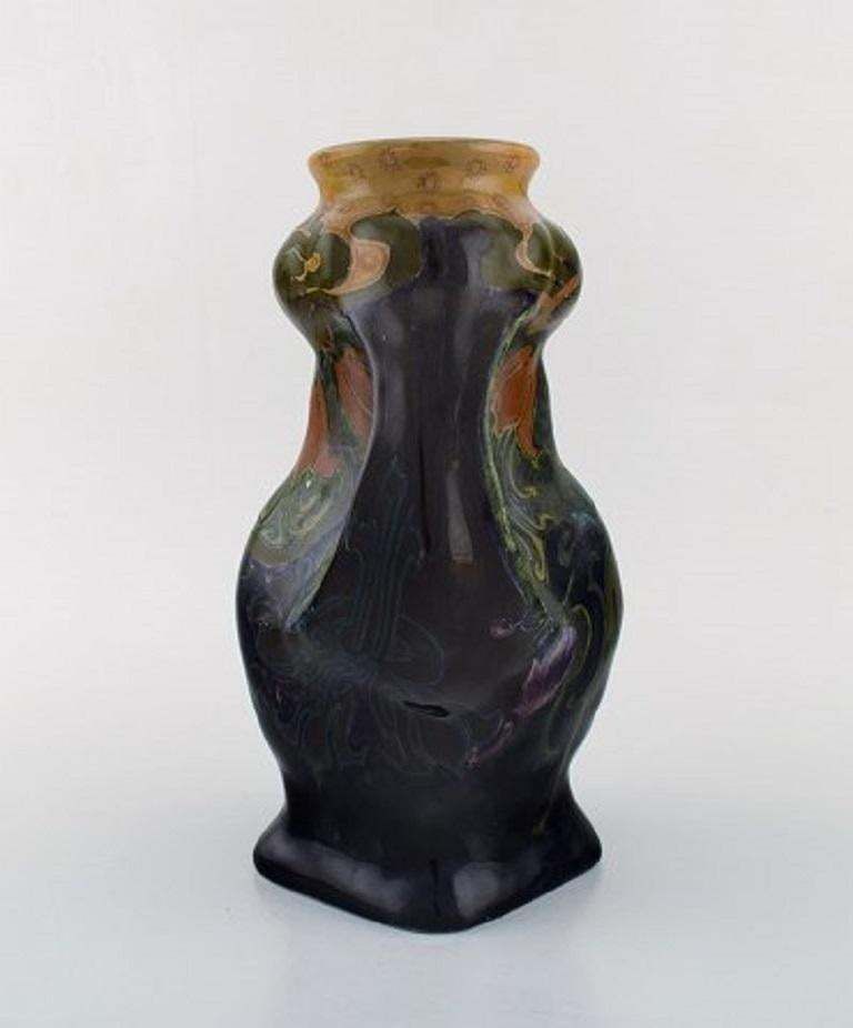 Rozenburg, Den Haag, Large Art Nouveau Vase In Glazed Ceramics, 1910s 1920s photo vinterior