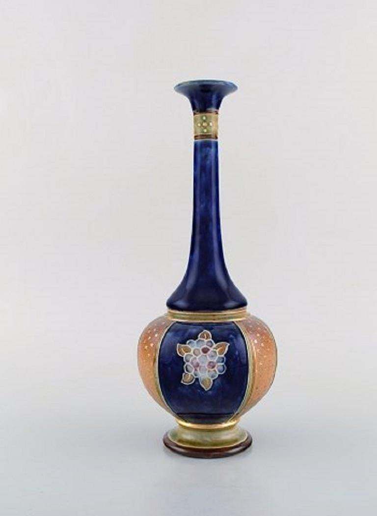 Royal Doulton, England, A Pair Of Narrow Necked Art Nouveau Vases photo for sale
