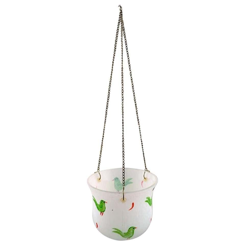 Ulrica Hydman Vallien For Kosta Boda, Hanging Herbal Pot In Art Glass