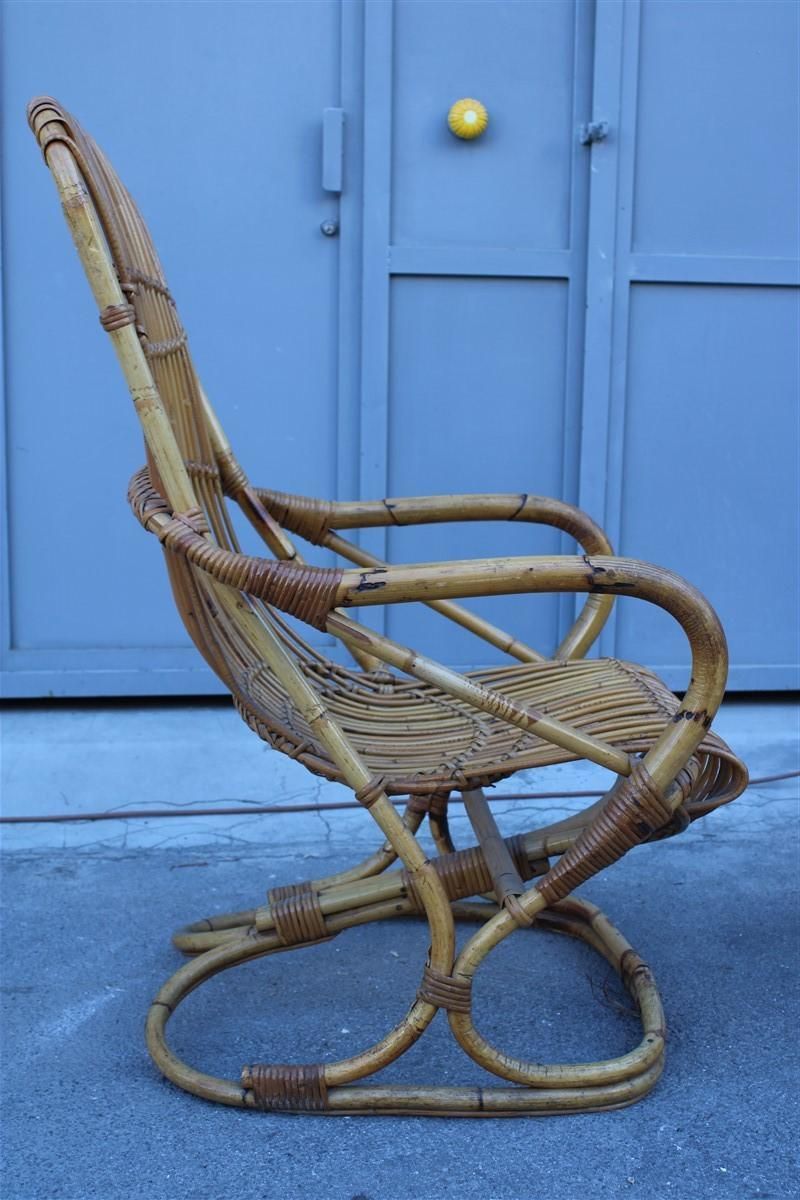 Pair Of Bamboo Armchairs Tito Agnoli 1950s Italian Design photo furniture