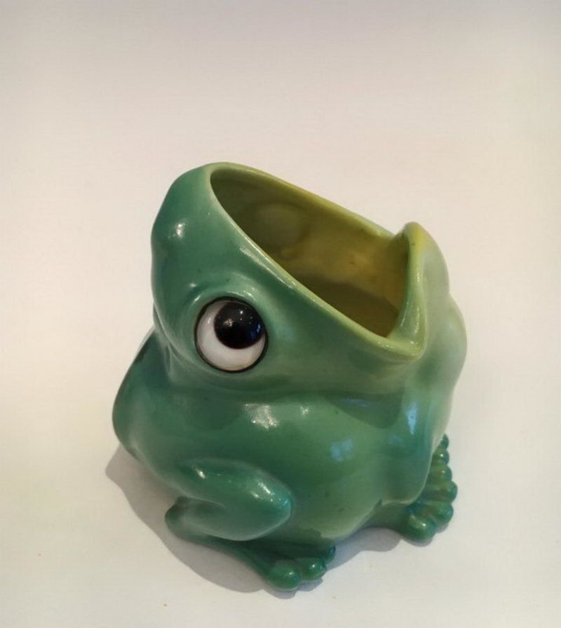 In The Style Of Marcel Sandoz. Stylish Frog In Porcelain. Signed Rx 1913. Circa 1910 photo furniture