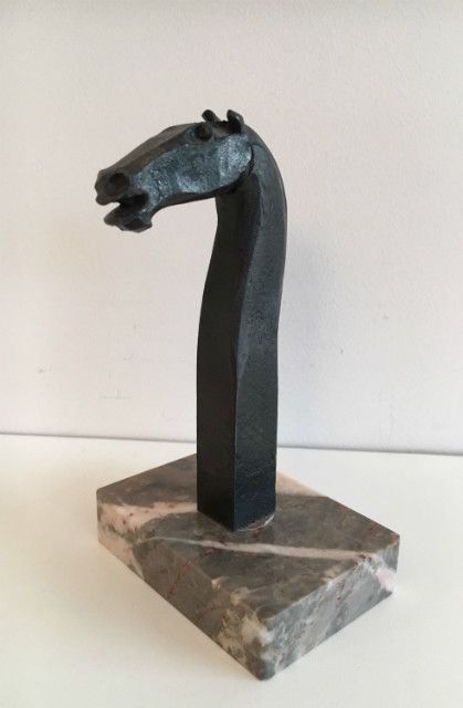 Freddy Franckaert Kuntsmind. Stylish Horse Head Sculpture. Circa 1920 photo vinterior
