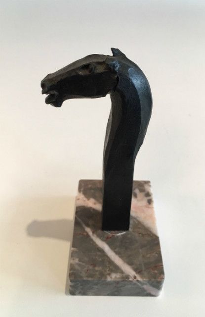 Freddy Franckaert Kuntsmind. Stylish Horse Head Sculpture. Circa 1920 photo vintage