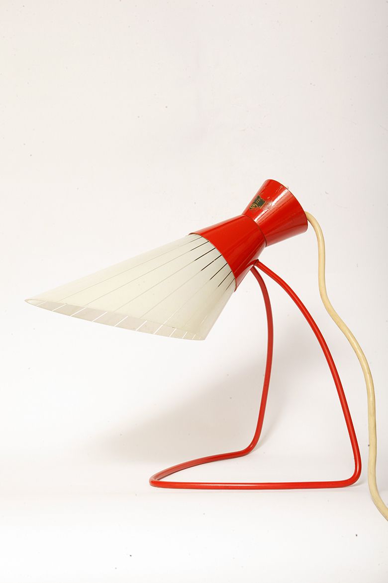 photo vintage Metal Desk Lamp With A Glass Shade, Typ 1621 Designed By Josef Hůrka For Napako, Czechoslovakia, 1960s