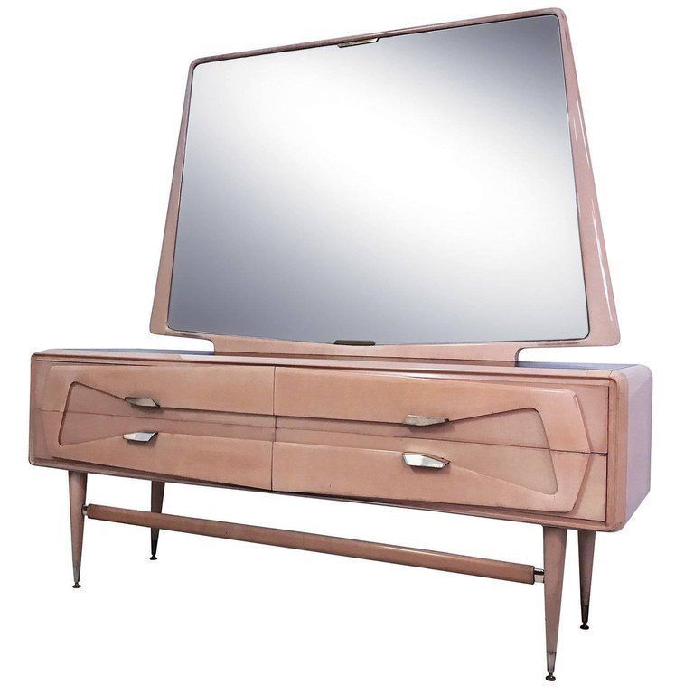 Italian Mid Century Maple Dresser With Mirror Wttributed To Silvio Cavatorta, 1950s