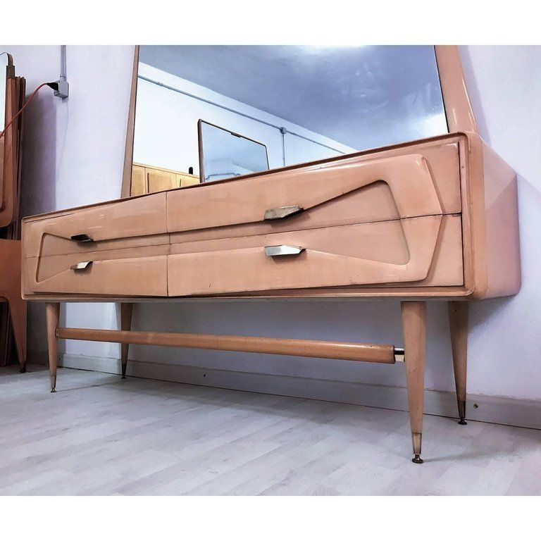 Italian Mid Century Maple Dresser With Mirror Wttributed To Silvio Cavatorta, 1950s photo 2200.0