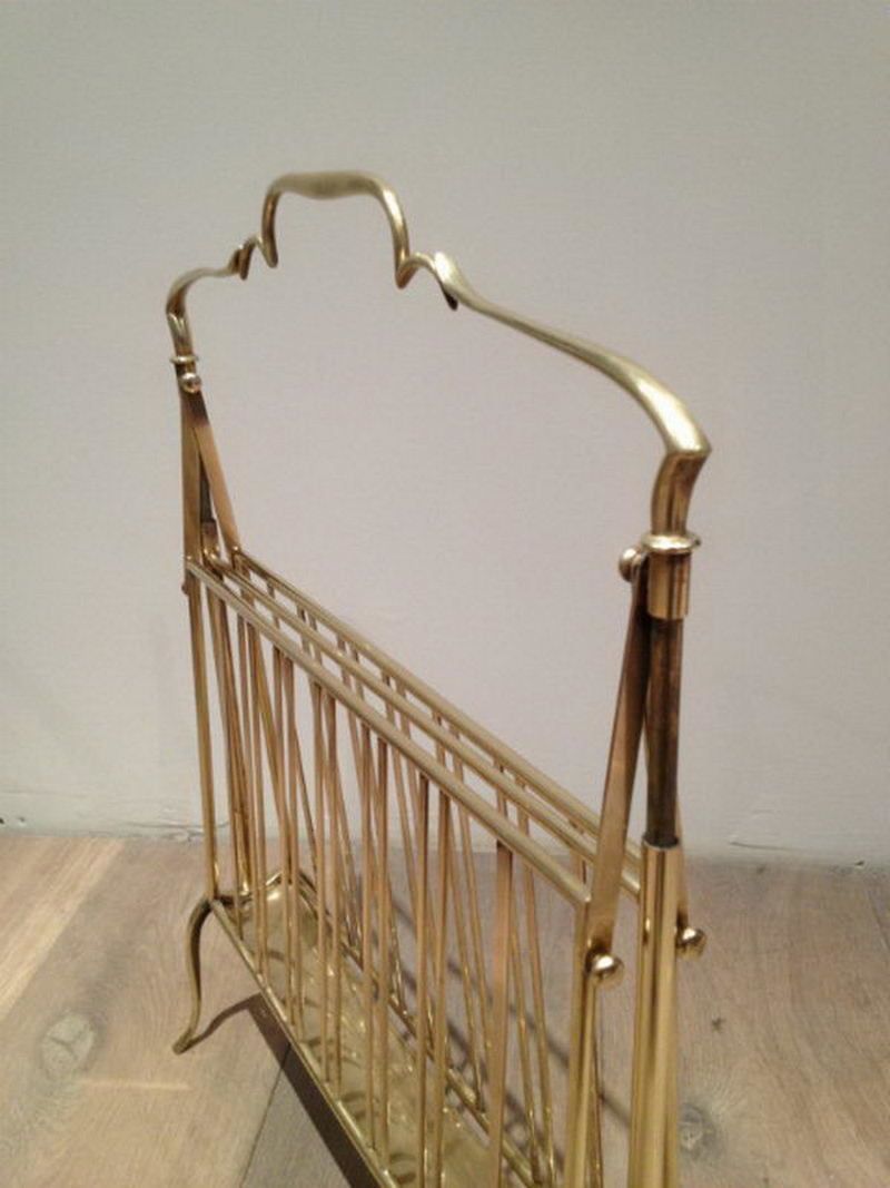 Brass Folding Magazine Rack. French. Circa 1960 photo buy