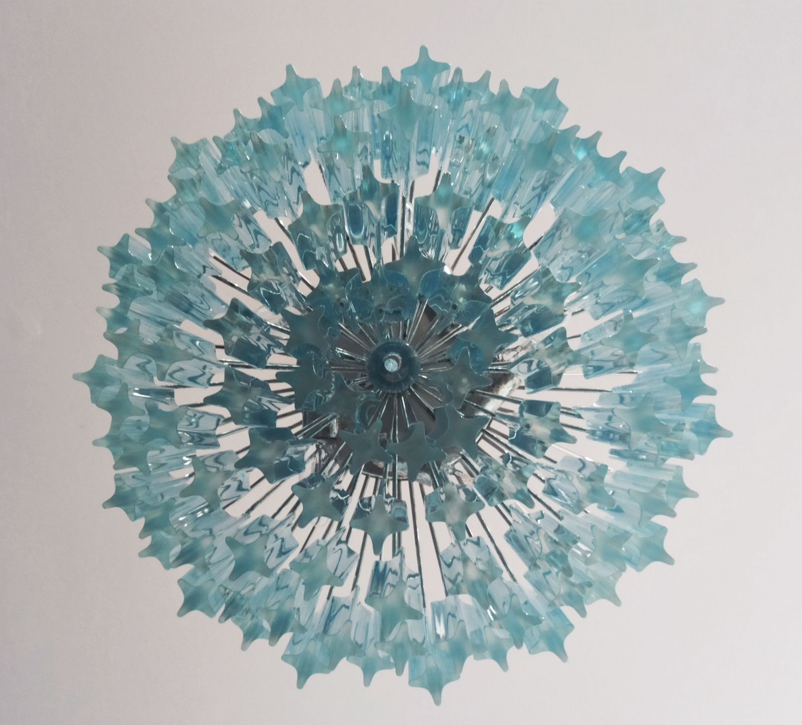 photo vinterior Gorgeous Murano Vintage Chandelier – 107 Quadriedri Blue Shade