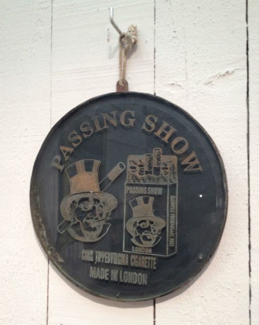 Rare Engraved Glass On Metal Sign From A London Cigarette's Seller. Circa 1900 photo for sale