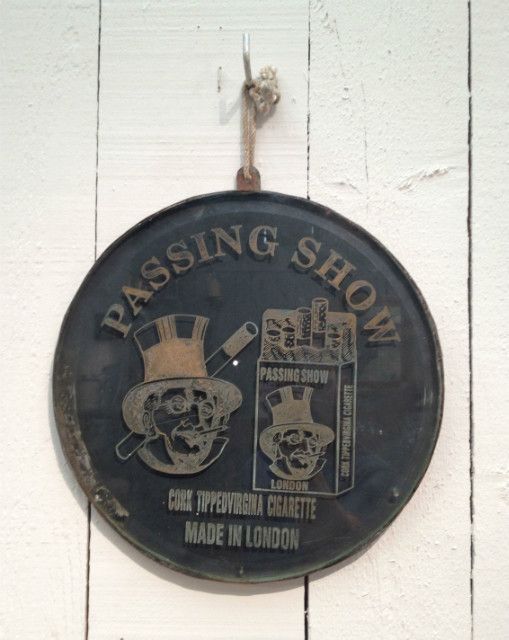 Rare Engraved Glass On Metal Sign From A London Cigarette's Seller. Circa 1900 photo 576.0
