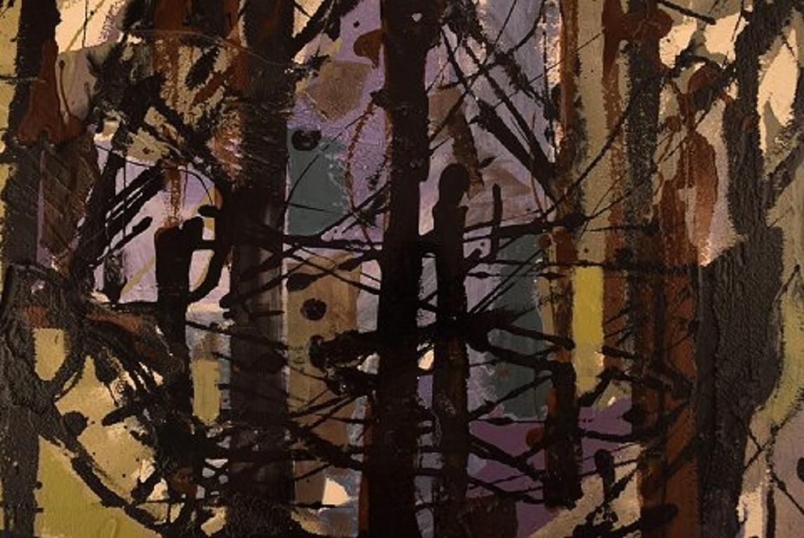 Margareta Sandberg Hög, Swedish Artist, Oil On Board, 1960s photo Art